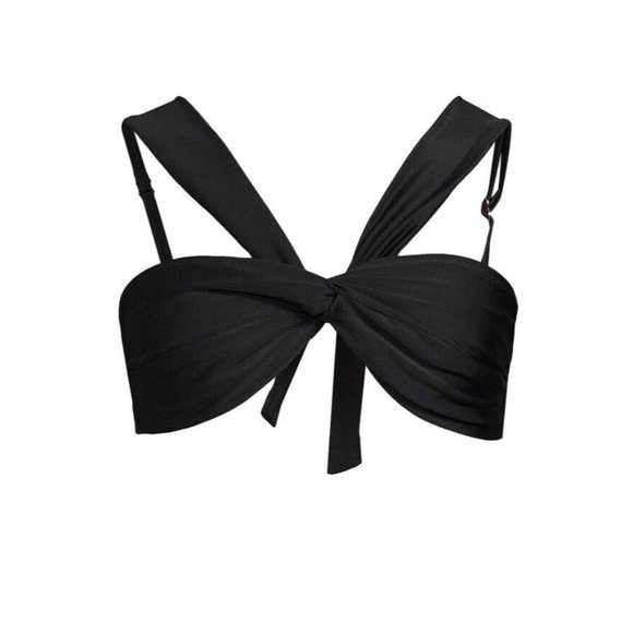 Time & Tru Twist Front Swim Top Black Size Small (4-6) Adjustable Straps - Picture 3 of 3